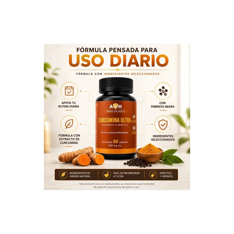 Curcumina Ultra De 60 Cápsulas 500 Mg A4h