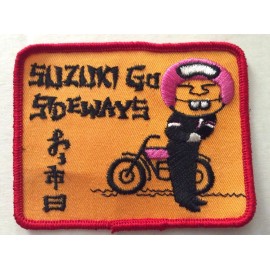 Suzuki Go Sideways Vintage Patch NOS Motorcycles Biker 70s Rat Hot Rod Funny