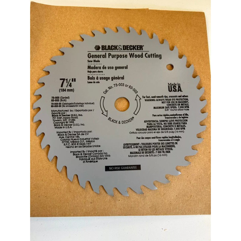 BLACK+DECKER Black & Decker 7-1/4 General Purpose Wood Cutting Circular