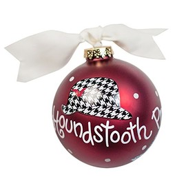 Coton Colors Alabama Houndstooth Hat Glass Ornament