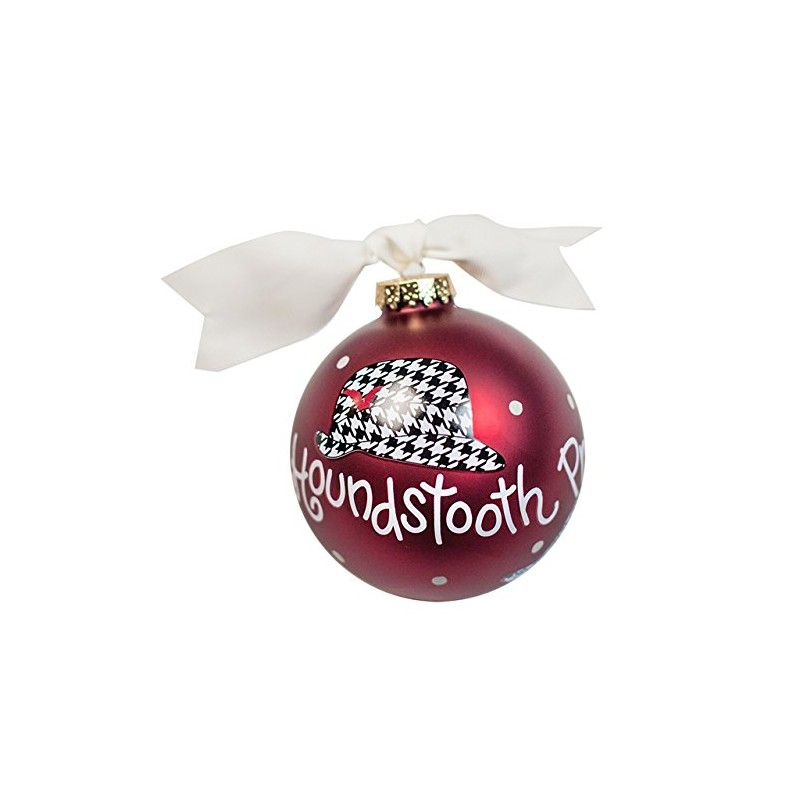 Coton Colors Alabama Houndstooth Hat Glass Ornament