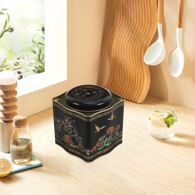 PRETYZOOM Cookie Tin Tinplate Square Cans Tin Containers with Lids