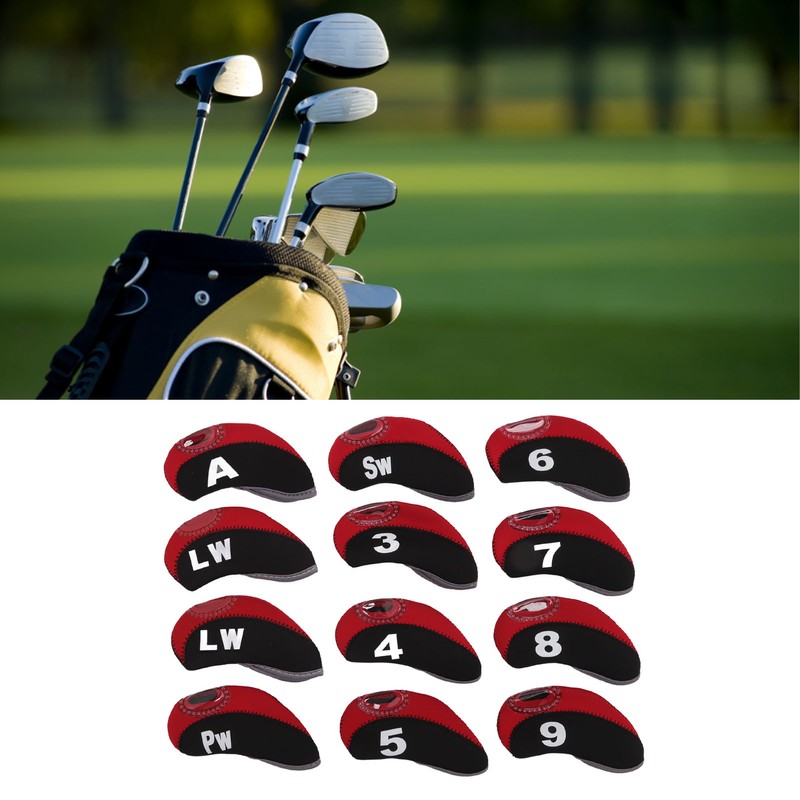 12 Pcs Golf Iron Head Cover Set Club Headcover Set
