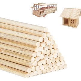 Wooden Sticks for Crafts, Round Cotton Candy Sticks, Pack of 100, 6 mm x 30 cm, Round Wood Stick for Woodwork, Art Projects, Decorations & DIY (6 mm x 30 cm)