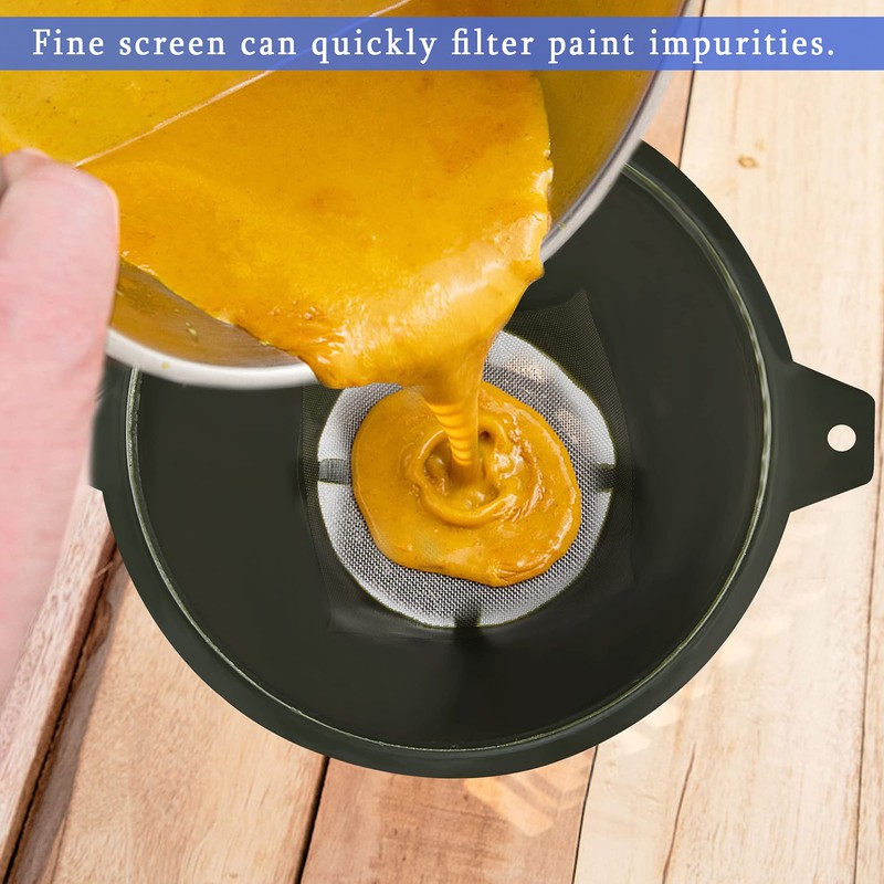 Worldity Paint Strainer, 100 mm Plastic Filter with Fine Nylon