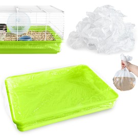 Disposable Small Animal Cage Liners, Rabbit Tray Film Liner Bunny Litter Pan Bags Guinea Pig Cage Toilet Plastic Film for Bird Hamster Chinchilla Hedgehog (100pcs, 27in)