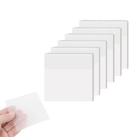 6 Pcs Transparent Sticky Notes, Clear Post it Notes, Self-Stick Clear Sticky Note, Waterproof, Removable for Writing in Text Books and Office, Annotating College Study Revision Stationary