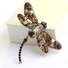 AOCHEE Multi-Colors Wing Dragonfly Brooch Pin Austrian Crystal Rhinestone Dragonfly