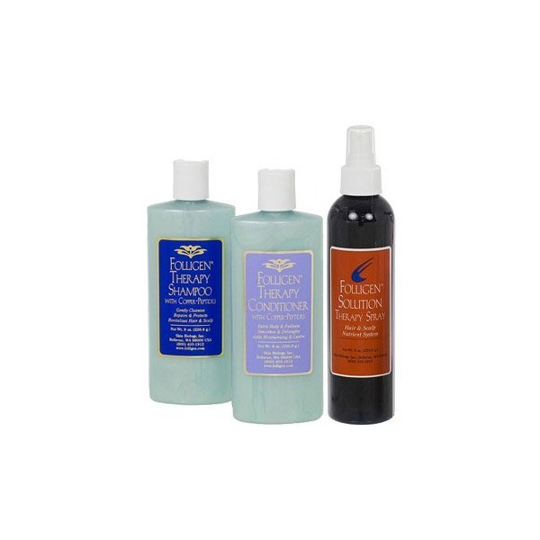 Folligen Shampoo, Conditioner, and Therapy Spray