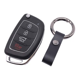 Flip Folding Key Fob Cover Case Shell Fit for Hyundai Santa Fe Sonata Remote Car Key Fob Shell Case with Key Chain