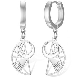 Golden Ratio Earrings Fibonacci Sequence Earrings for Math Lover Geometric Spiral Jewelry Graduation Mathematician Gift for Women Girls (Silver Hoop Dangle Earrings)