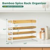 EsLuker.ly Spice Seasoning Rack Organizer Kitchen Countertop, 4 Tier Bamboo