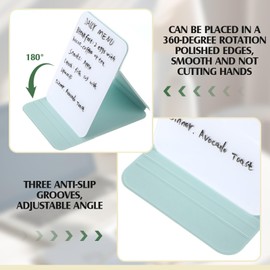 Dunzoom 2 Pcs Small Glass Desktop Whiteboard with Reversable Stand 8 x 6 Inch Mini Dry Erase White Board Easel with 2 Markers Reusable Desk Notepad for Home Office School Supplies(White, Green)