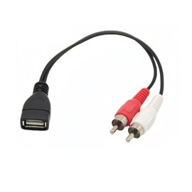 ELNONE 0.2M/0.65FT USB to 2 RCA Cable, USB A 2.0 Female to 2 RCA Male Jack Splitter for Audio Video AV Adapter Cord