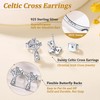 Suplight 925 Stelring Silver Celtic Cross Earrings Irish Jewelry Dainty