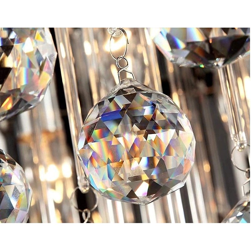 Adwikoso 4Pcs 40mm Crystal Ball Prism Pendant Glass Chandelier Hanging