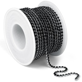 [11 Yards] Crystal Rhinestone Chain [10M/ 2.5MM] Black Rhinestone Close Chain Trim, Crystal String Claw Cup Chains for Sewing Crafts, Jewelry Making, Wedding, Party Decoration (SS8.5/2.5MM)