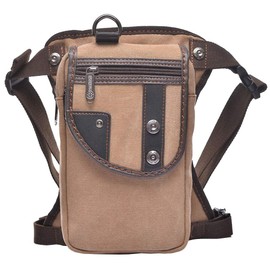 Xieben Canvas Leg Bag Outdoor Waist Pack for Men Women Motorcycle Bike Riding Cycling Multi-Purpose Travel Sports Fishing Hiking Camping Thigh Drop Fanny Pouch