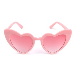 FADXIN Heart Shaped Sunglasses for Women Vintage Cat Eye Mod Style Retro Glasses Party Shopping Favors (Pink)