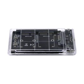 NFHK Dual MSATA Mini-SATA SSD Card JOBD Raid0 Span Bridge to USB3.0 Type-C USB-C 2.5inch SATA Combo Enclosure