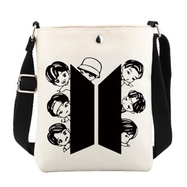 B-T-S Inspired Crossbody Bag Korean Group Fans Gift Boys Band Merchandise Gift (Korean Group MB)
