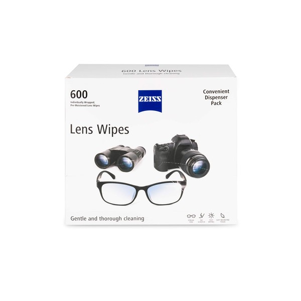 ZEISS Pre-Moistened Lens Cleaning Wipes, 600 Count