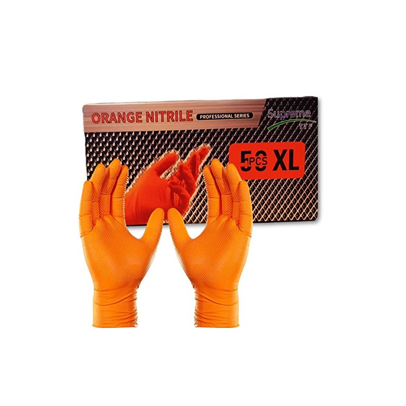 Supreme TTF Extra Strong 8.0 mil Thickness Orange HD Nitrile