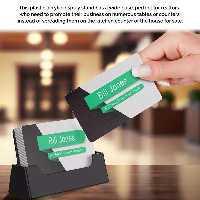 Marketing Holders 10 Pack Black Business Card Holder Countertop Horizontal