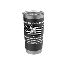 With The USA So Divided - Patriotic US Flag -Gun Owner Stainless Steel Insulated Tumbler