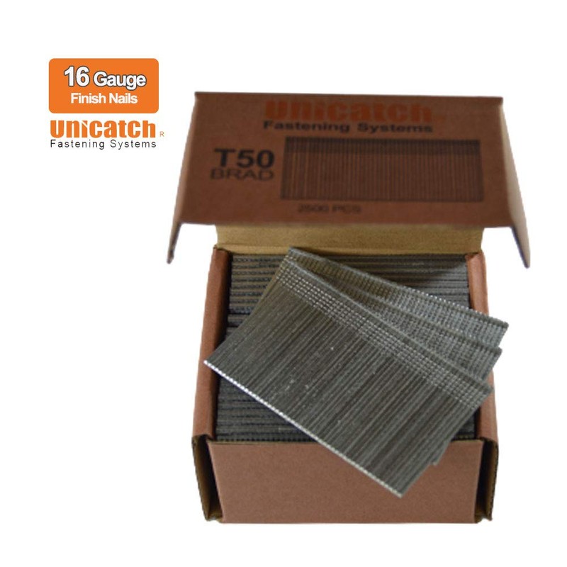 Unicatch 2 Inch 16 Gauge Galvanized Straight Finish Nails (2,500