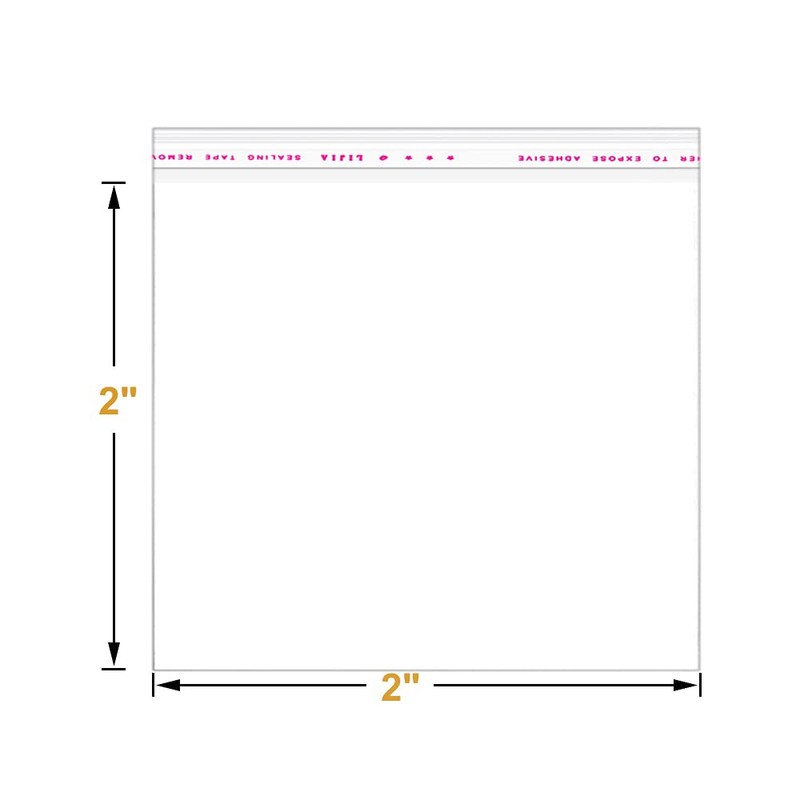200 Pack 2" x 2" Thick Small Clear Resealable Self
