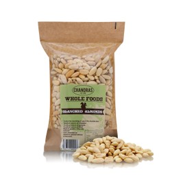 Chandra Whole Foods – Blanched Almonds 750G - Low-GI Unsalted Almonds for Snacking, Smoothies, Baking & Cooking - Gluten-Free, Keto & Vegan-Friendly Nuts, Rich in Protein & Vitamins & Fibre
