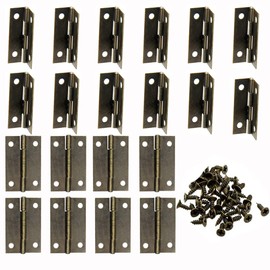 Samcos Mini Butt Hinges, Stainless Steel, Flat Type, 4 Holes, Pack of 20, Door Butt Hinges, Door Hardware, Hardware Parts, Metal Fittings, Furniture Repair, DIY Woodworking