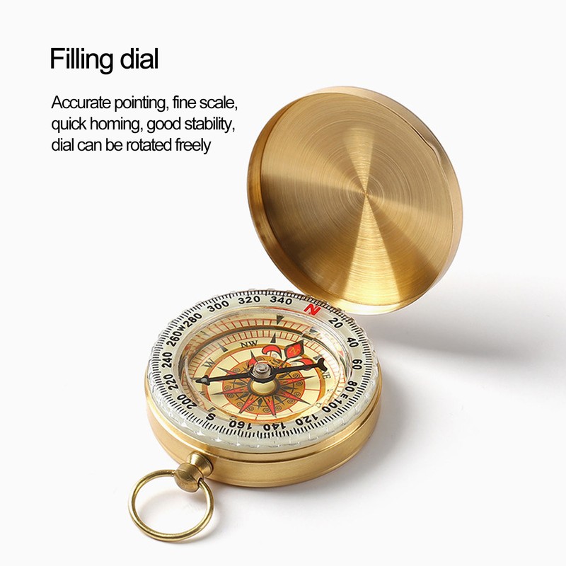 Compass Copper Luminous Rotatable Waterproof Direction Pointing Equipment for Outdoor