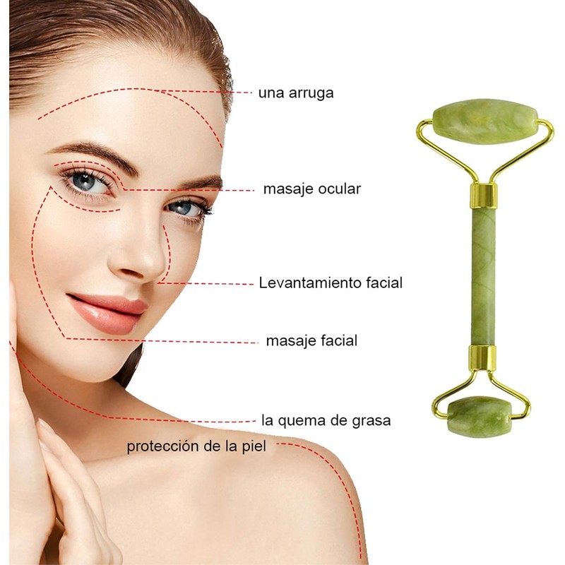 Set de Masaje Facial 5 en 1, Rodillo de Hielo,