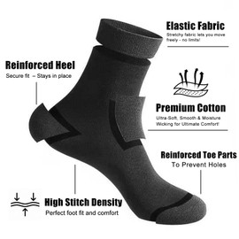 FIXPURY 6 Pairs Thin Ankle Socks for Men and Women, Quarter Length, Athletic Running Work Socks (US, Numeric, 6, 9, Regular, Regular, Assorted)