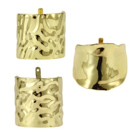 VOCOSTE 3 Pcs Ponytail Buckle Hair Clip High Buckle Ponytail Holders Hair Cuffs with Decorative Rings Decoration for Long Hair Alloy Gold Tone