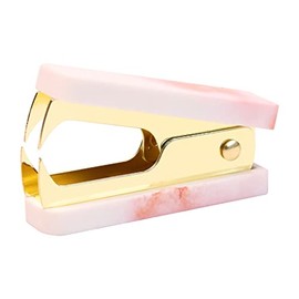 Staple Remover Pink Marble Staple Remover Tool Portable Mini Gold Steel Jaw Style Staple Puller with Lock, Office Desk Organizers and Accessories