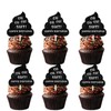 18pcs Black Glitter Poop Dessert Cupcake Topper Pick for Funny