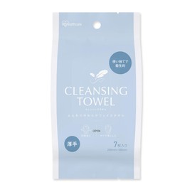 Iris Ohyama Cleansing Towels, Thick, 7 Pieces, Sensitive Skin, Disposable Towels, Face Towels, Face Wipes, Wet & Dry Cleansing, Facial