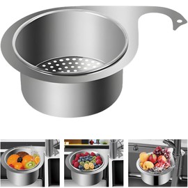 Stainless Steel Swan Sink Strainer Basket, Kitchen Sink Corner Filter Strainer Multi-Functional Drain Basket Faucet Hanging Filter Basket Quick Drain Kitchen Tools Kitchen Sink Food Waste Filter