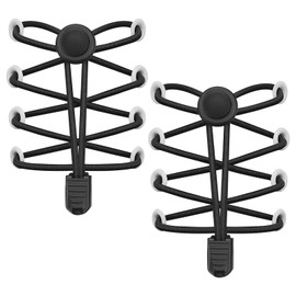 Halinuia 2 Pairs Elastic Shoelaces, Quick Release, Black, 121 cm Without Tying Sports Shoelaces for Trainers, Board Shoes, Casual Shoes, Rubber Laces for Children, Elderly Runners