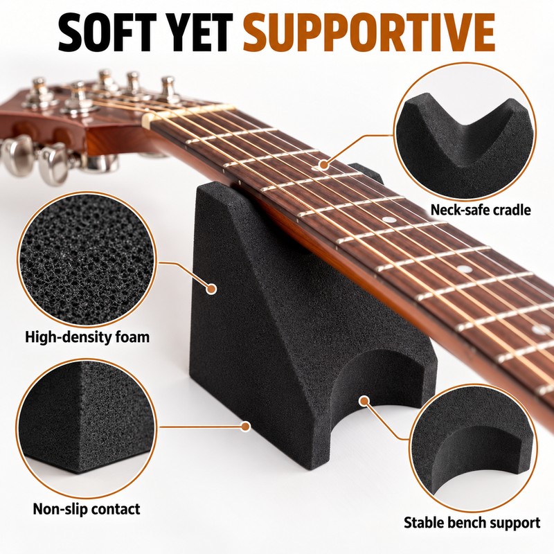Guitar Neck Rest for Cleaning & String Changes – ABS