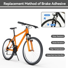 2Pcs Bike Brake Pads, 5.5cm / 2.16" Road Mountain Bike Brake Blocks Shoes Brake Replacement Set, Universal Bicycle V-Brake Pads for Road Bikes Mountain Bikes Bicycle MTB BMX (Silver)