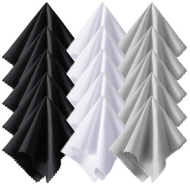 AFCJLTO Glasses Cleaning Cloth, Pack of 15 Microfibre Optician Quality Anti-Fog Cloth Glasses 15 x 18 cm for Glasses Sunglasses Screens Camera Tablets Lens (Black, White, Grey)