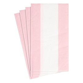 Caspari Bandol Stripe Paper Guest Towel Napkins in Petal Pink, 60 Count