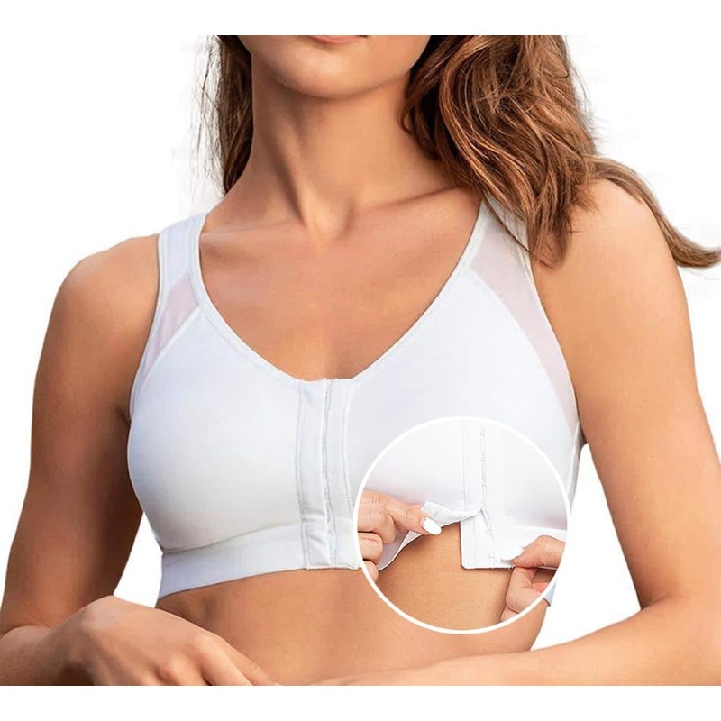 Jarseila Women's Sports Bra Front Open Bra Wireless Push Up