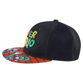Gsnoniwi Children's Baseball Cap for Boys, Adjustable Baseball Cap Children, Comfortable Cartoon Children's Hat for All Year Round Cartoon Alphabet Hat, black 1