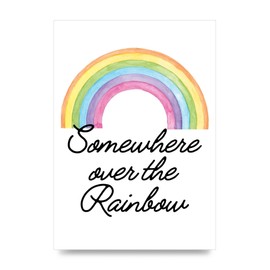 Lithobee - Somewhere Over The Rainbow - Printed Wall Art Design in Sizes A2, A3 & A4 Framed in a Stylish Quality Coloured Frame or Unframed (A4 Unframed)