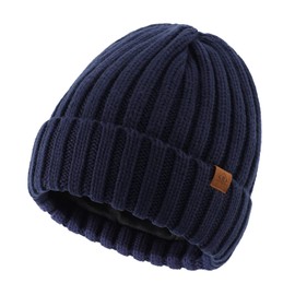 Home Prefer Gorro de invierno para hombre con forro, Azul marino, Talla única